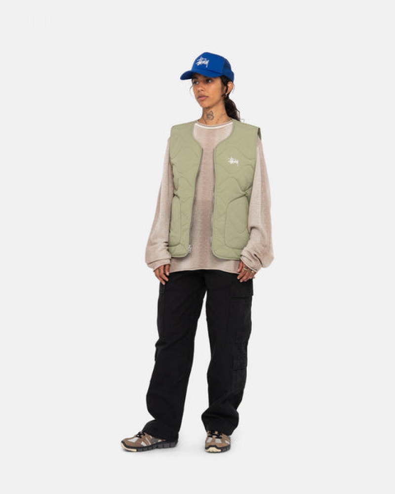 Brown Women's Stussy Recycled Nylon Liner Vest KSA | KEU-4382