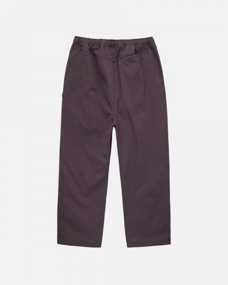 Burgundy Men's Stussy Brushed Beach Pants KSA | GVR-0195