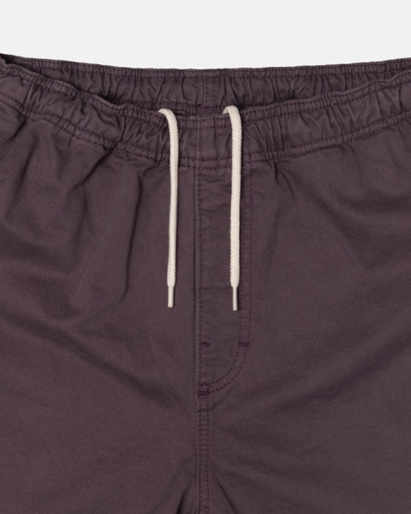 Burgundy Men's Stussy Brushed Beach Pants KSA | GVR-0195