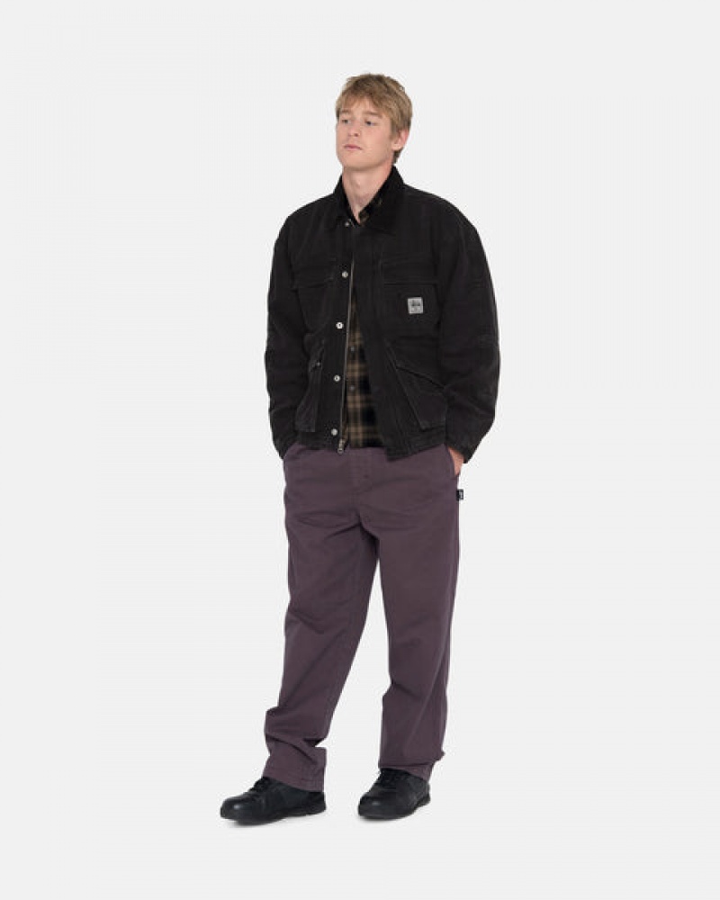 Burgundy Men's Stussy Brushed Beach Pants KSA | GVR-0195