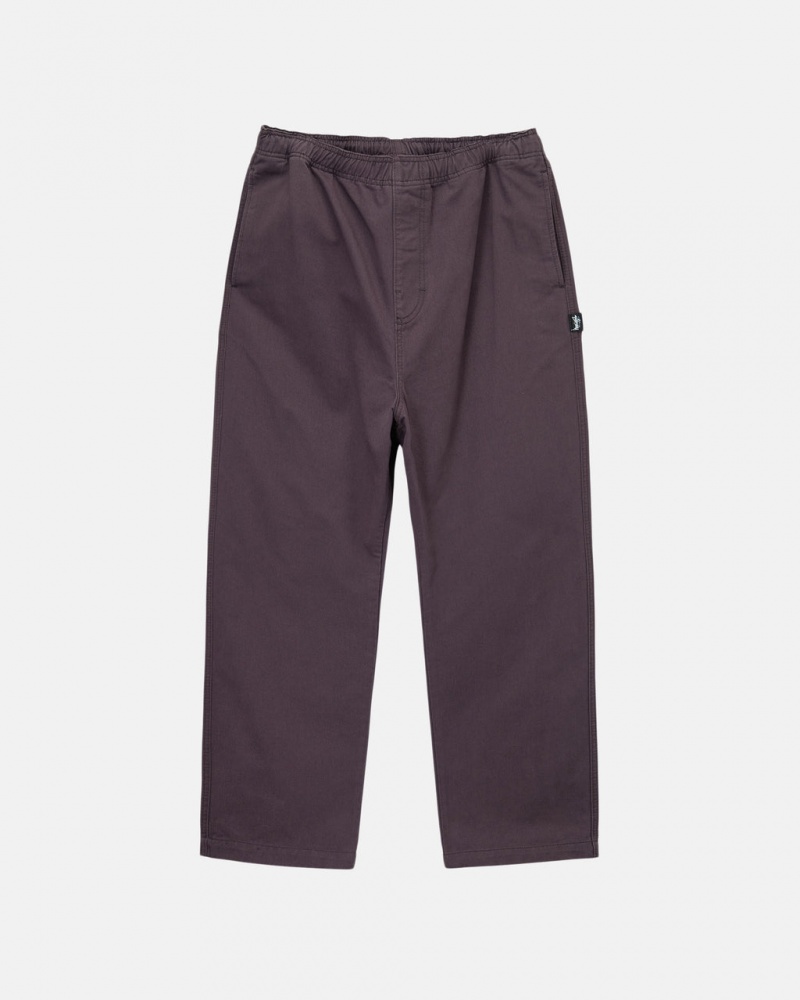 Burgundy Men\'s Stussy Brushed Beach Pants KSA | GVR-0195