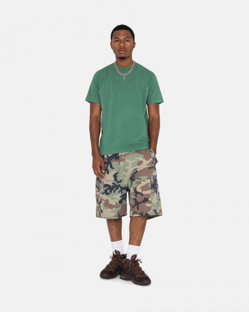 Camo Men's Stussy Ripstop Cargo Beach Shorts KSA | IGV-9742