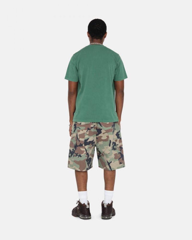 Camo Men's Stussy Ripstop Cargo Beach Shorts KSA | IGV-9742