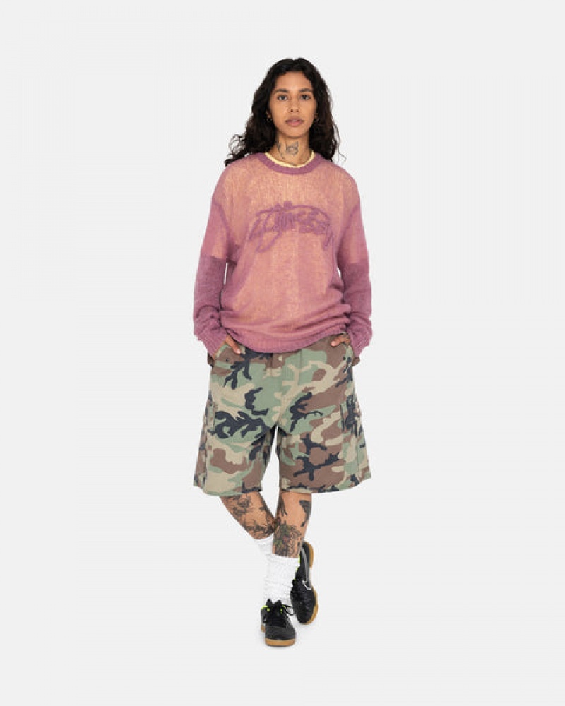 Camo Men's Stussy Ripstop Cargo Beach Shorts KSA | IGV-9742