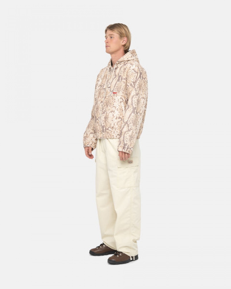 Cream Men's Stussy Beach Pant Ripstop Cargo Pants KSA | COY-8886