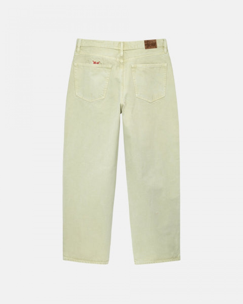 Cream Men's Stussy Double Dye Big 'Ol Jeans Pants KSA | DGT-0262