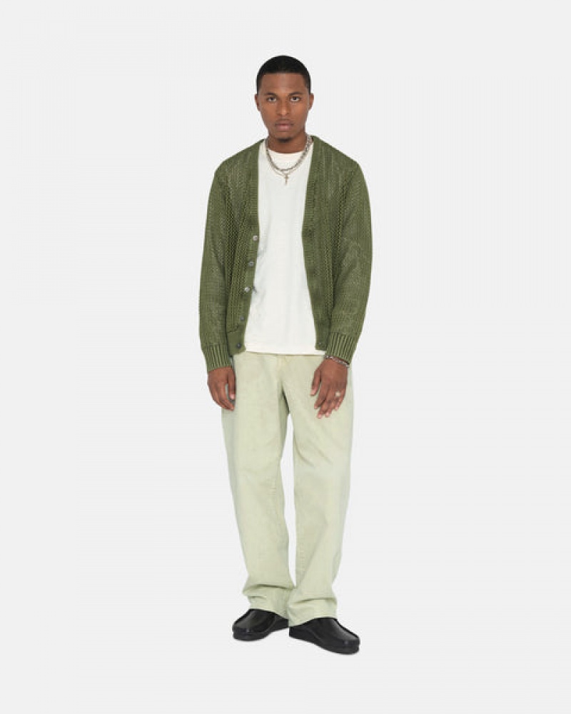 Cream Men's Stussy Double Dye Big 'Ol Jeans Pants KSA | DGT-0262