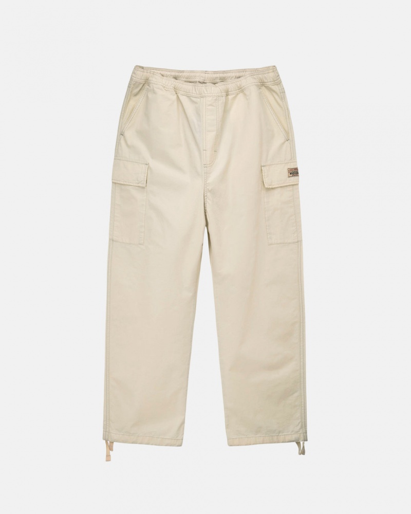 Cream Women\'s Stussy Beach Pant Ripstop Cargo Pants KSA | OFV-3029