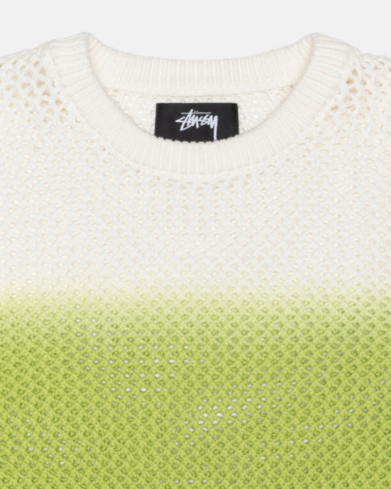 Dark Green Women's Stussy Pigment Dyed Loose Gauge Knit Sweaters KSA | IUG-3757