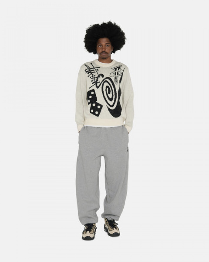 Dark Grey Men's Stussy Fleece Pant Sweatpants KSA | KUP-2842