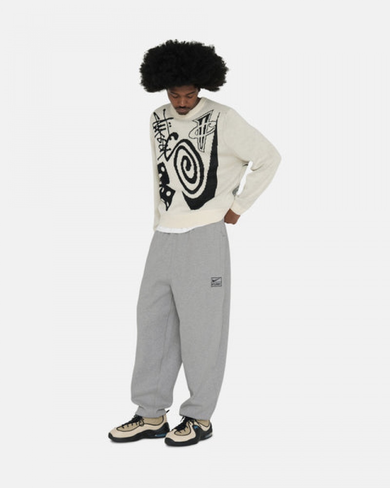 Dark Grey Men's Stussy Fleece Pant Sweatpants KSA | KUP-2842