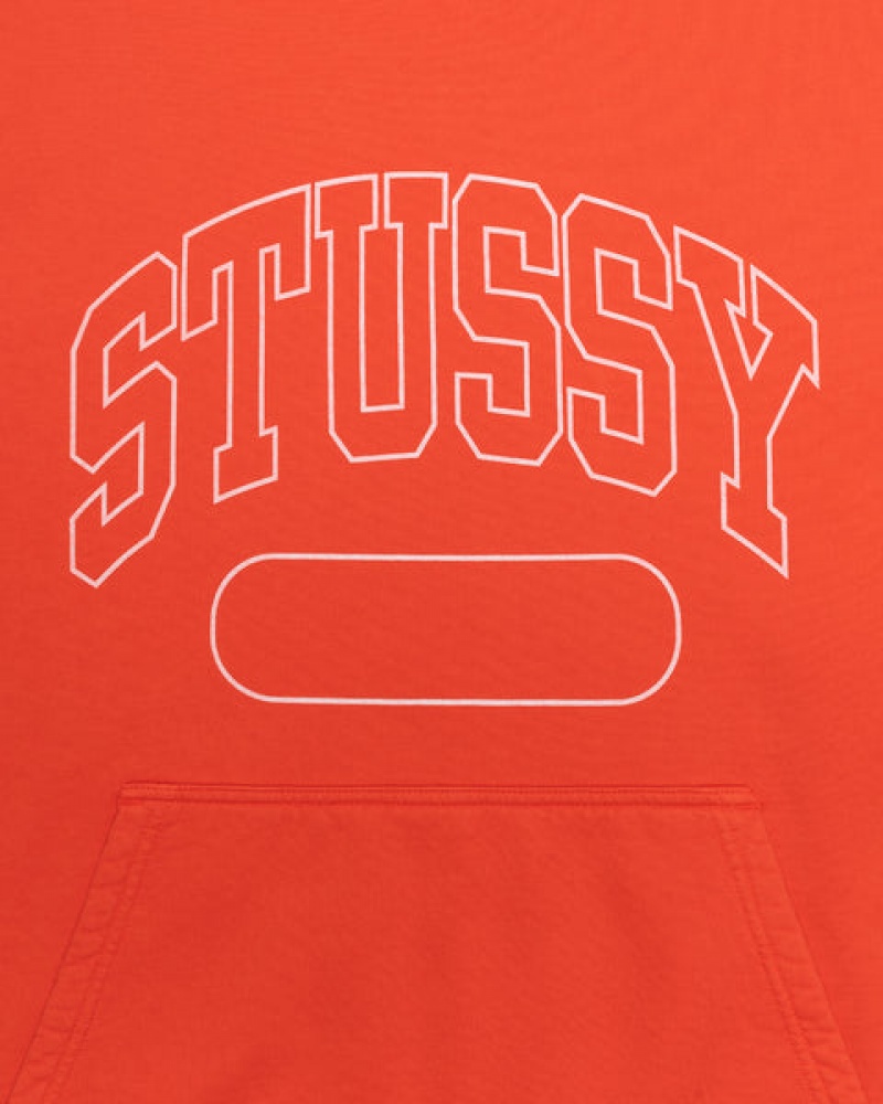 Deep Orange Men's Stussy Ss Boxy Cropped Hoodie KSA | WKH-5128