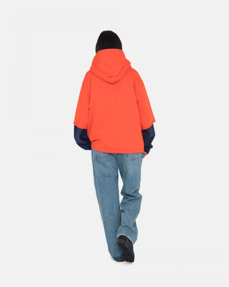 Deep Orange Men's Stussy Ss Boxy Cropped Hoodie KSA | WKH-5128