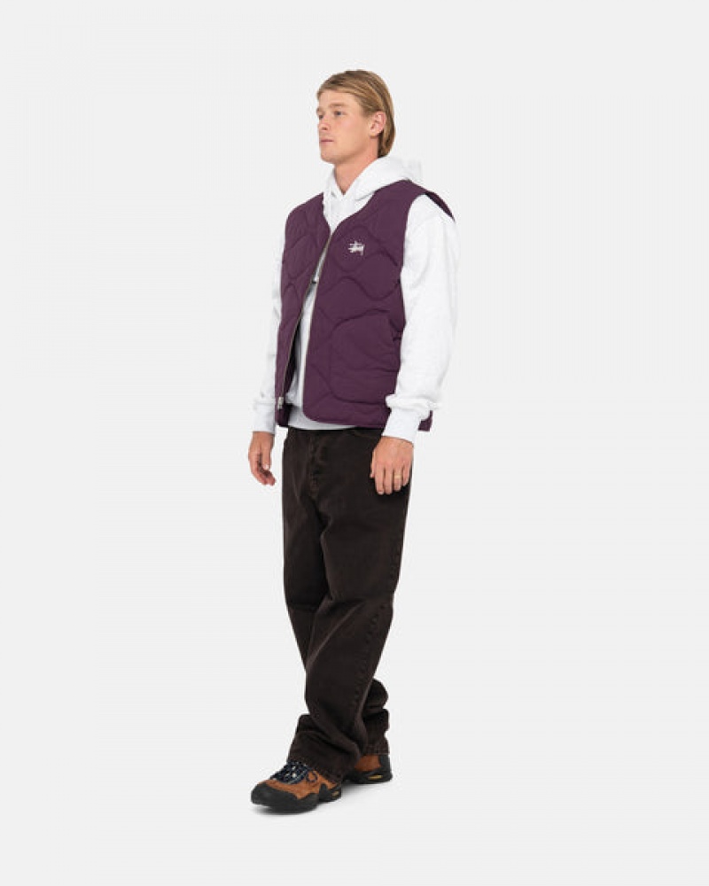 Fuchsia Men's Stussy Recycled Nylon Liner Vest KSA | PKU-4286