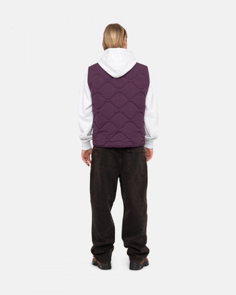 Fuchsia Men's Stussy Recycled Nylon Liner Vest KSA | PKU-4286