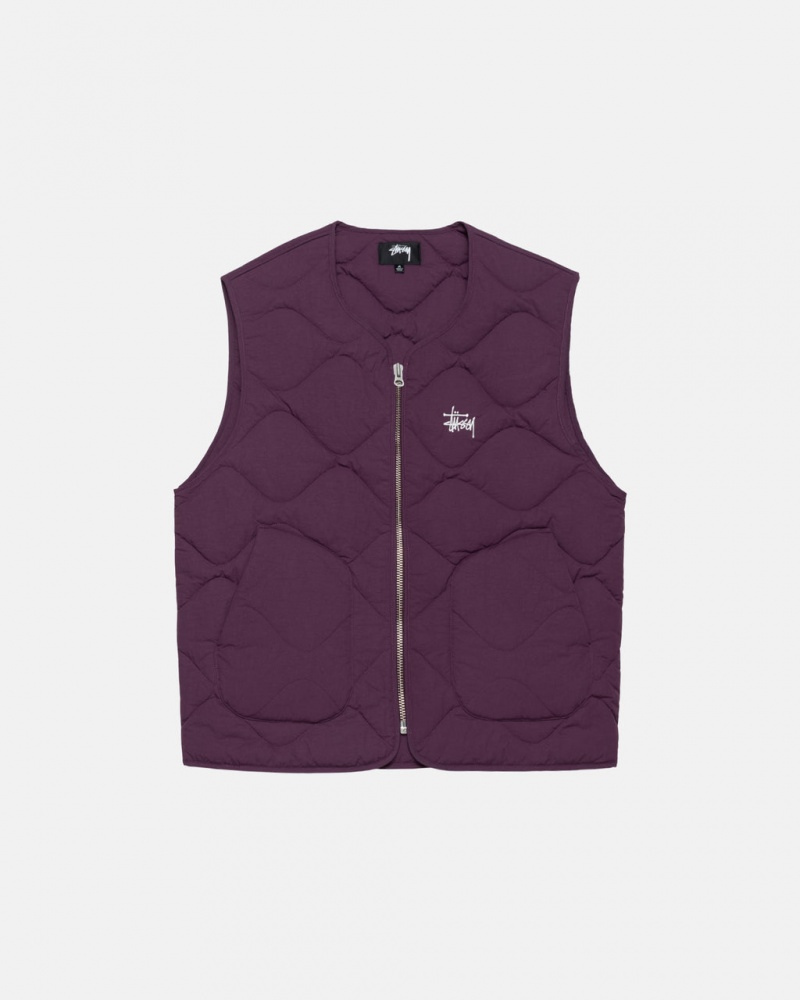 Fuchsia Men\'s Stussy Recycled Nylon Liner Vest KSA | PKU-4286