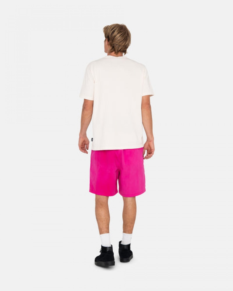 Fuchsia Men's Stussy Wave Dye Nylon Shorts KSA | GIA-9308