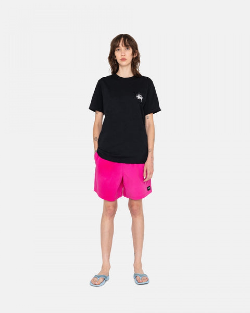 Fuchsia Men's Stussy Wave Dye Nylon Shorts KSA | GIA-9308