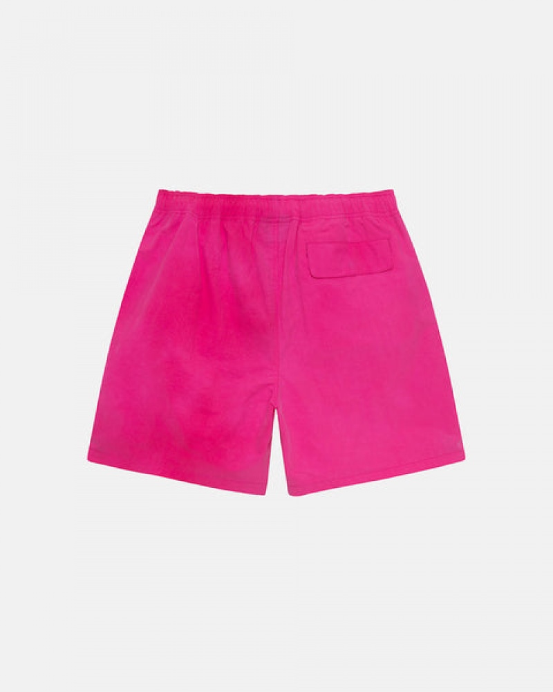 Fuchsia Men's Stussy Wave Dye Nylon Shorts KSA | GIA-9308