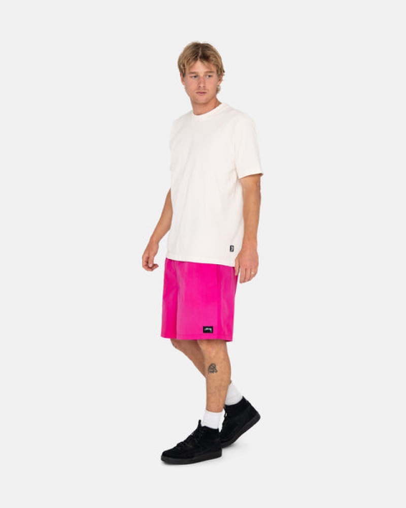 Fuchsia Men's Stussy Wave Dye Nylon Shorts KSA | GIA-9308