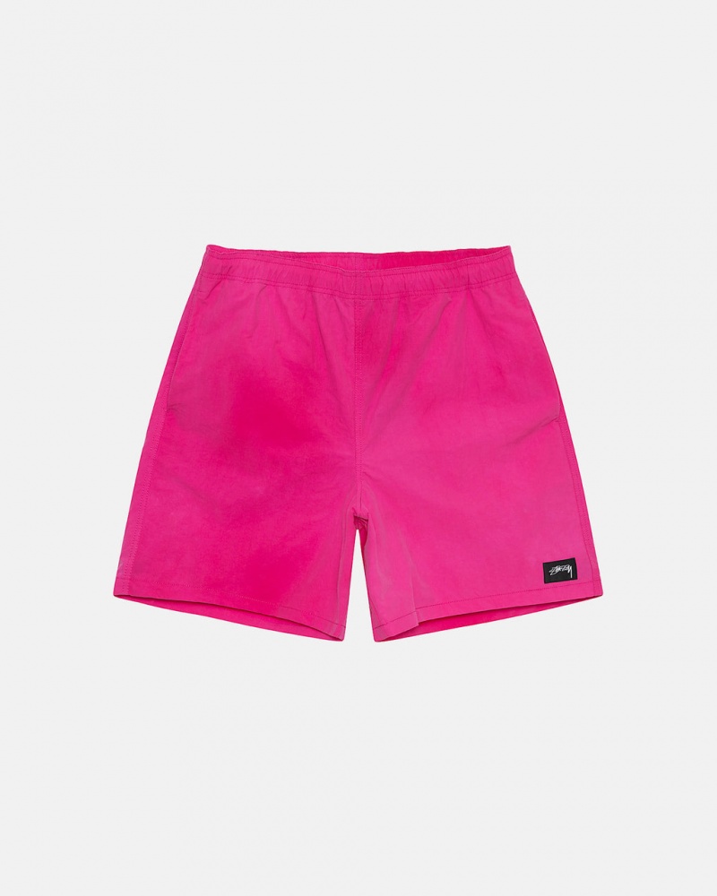 Fuchsia Men\'s Stussy Wave Dye Nylon Shorts KSA | GIA-9308