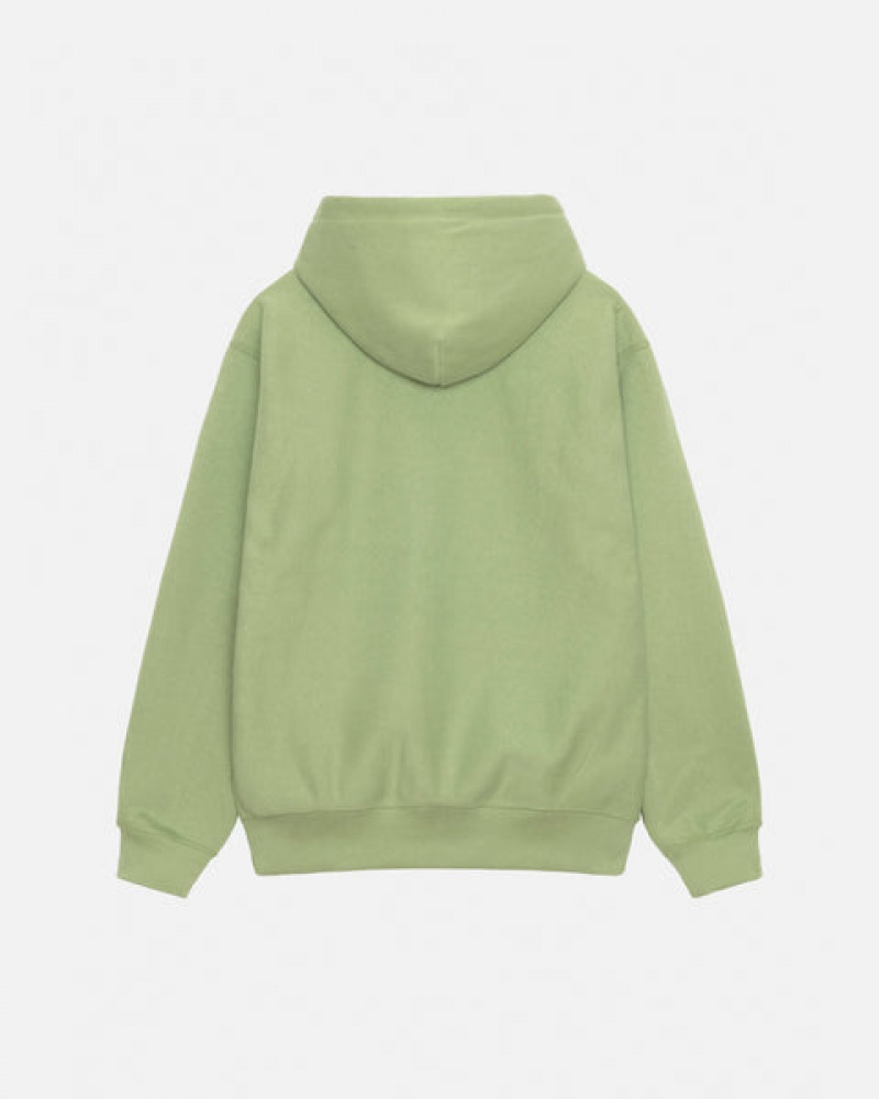 Green Men's Stussy Basic Applique Hood Sweatshirts KSA | NAX-8433