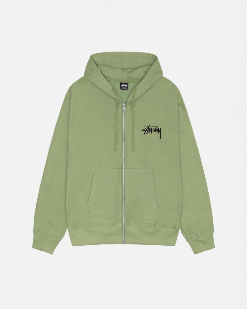 Green Men\'s Stussy Skate Tough Zip Hoodie KSA | KNM-2231