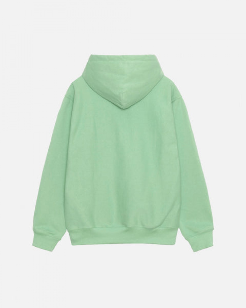 Green Men's Stussy Stock Logo Hood Sweatshirts KSA | OEQ-0921