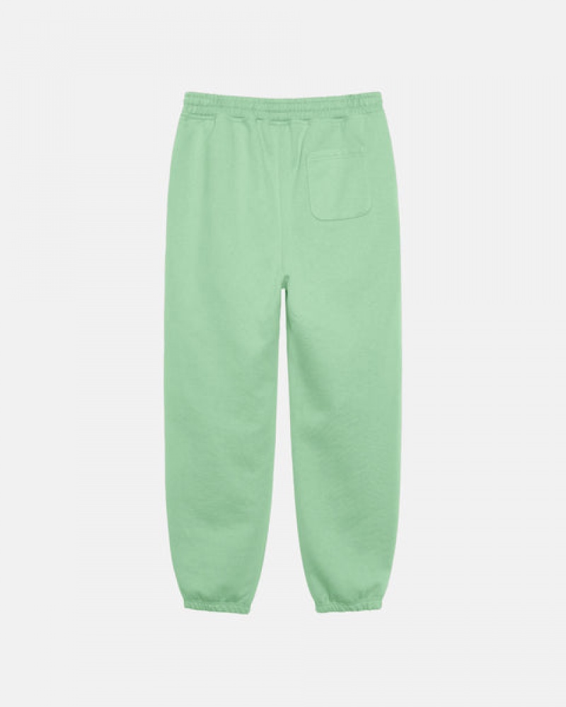 Green Men's Stussy Stock Logo Sweatpants KSA | JAH-3406