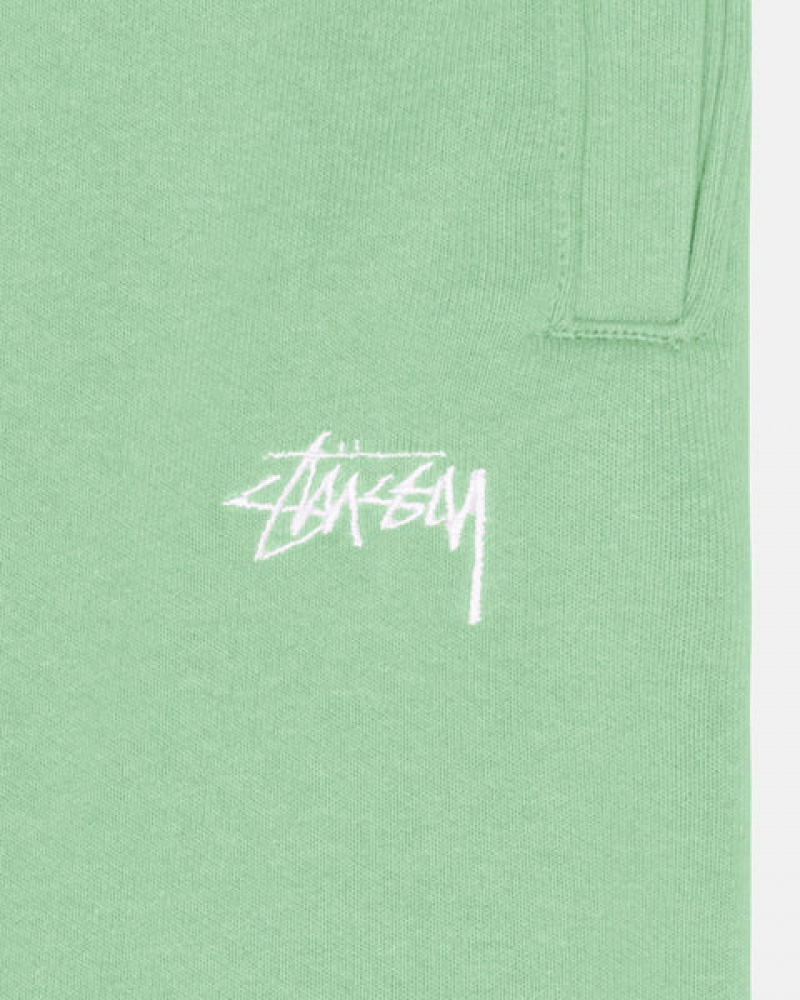 Green Men's Stussy Stock Logo Sweatpants KSA | JAH-3406