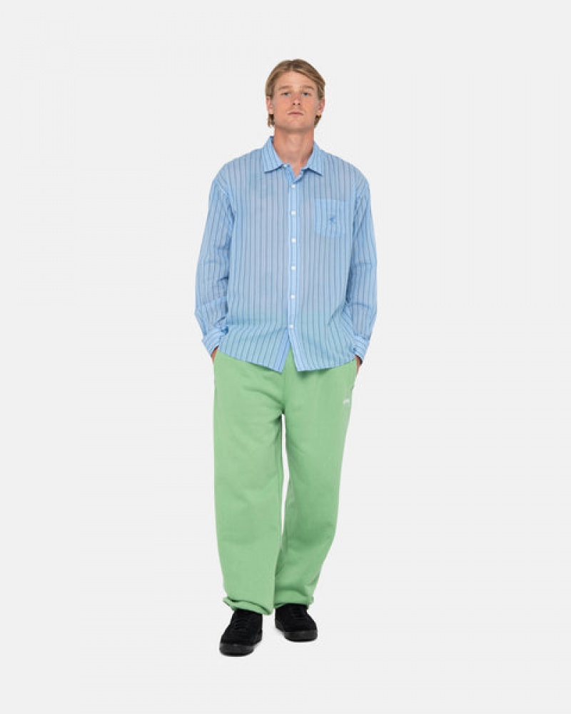 Green Men's Stussy Stock Logo Sweatpants KSA | JAH-3406