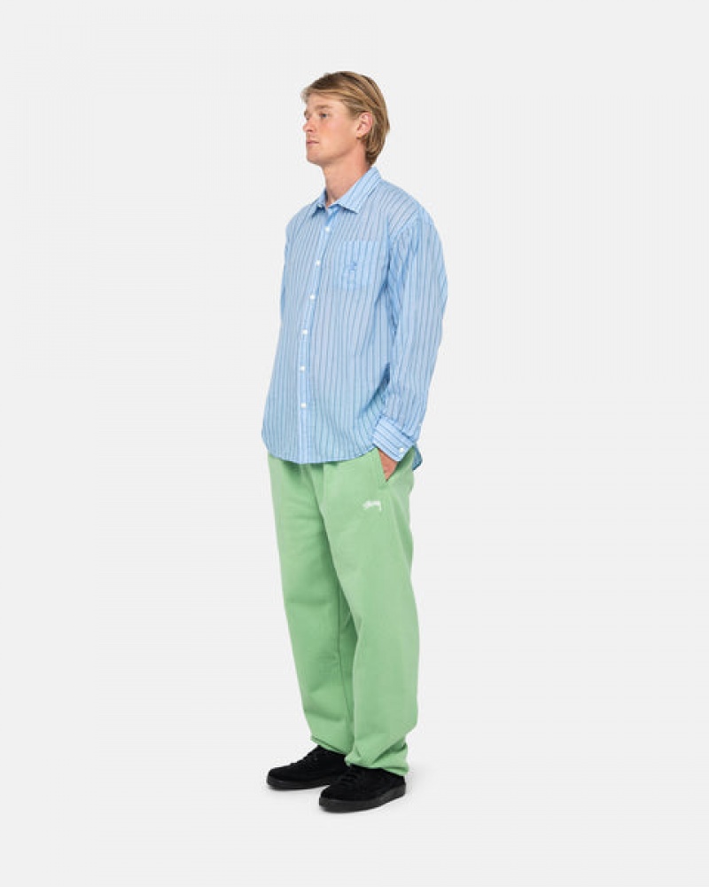 Green Men's Stussy Stock Logo Sweatpants KSA | JAH-3406