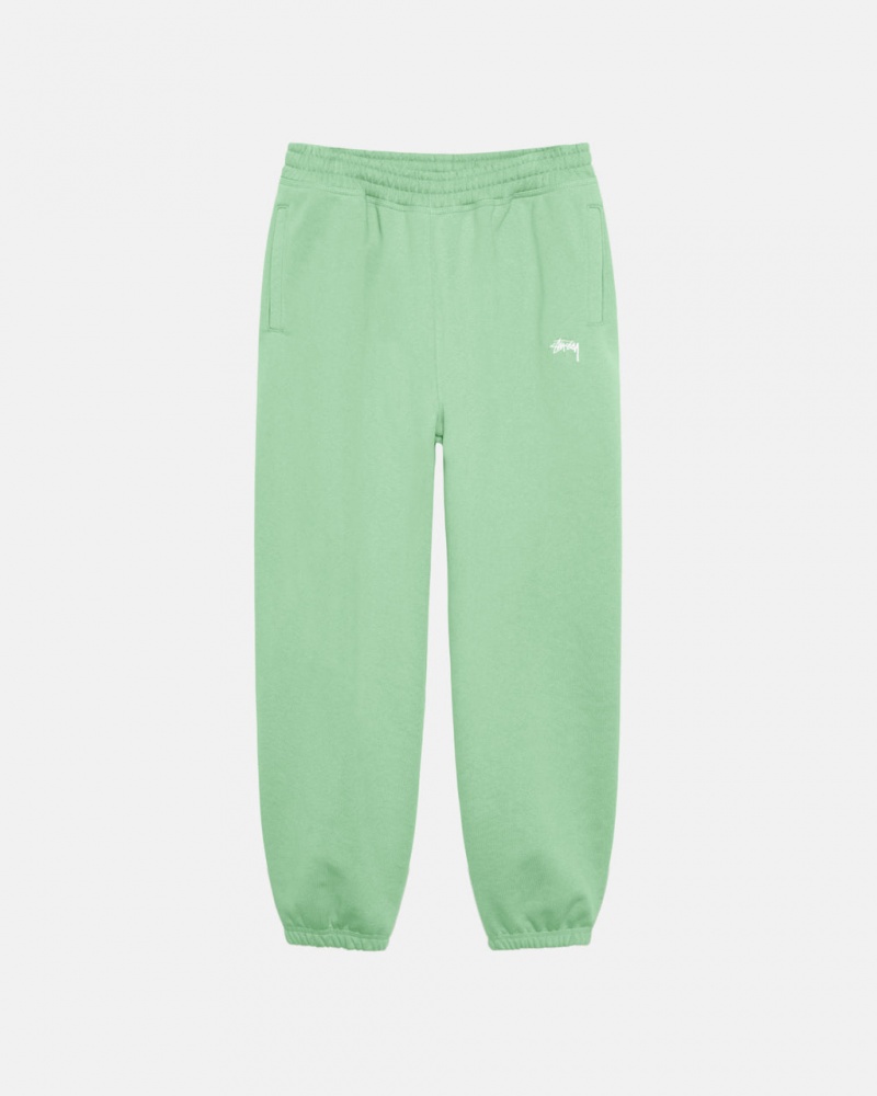 Green Men\'s Stussy Stock Logo Sweatpants KSA | JAH-3406