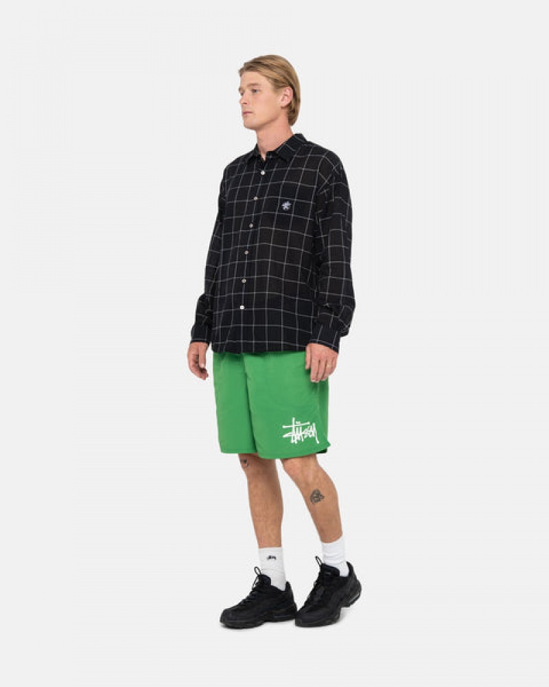 Green Men's Stussy Water Short Big Basic Shorts KSA | XEH-5099