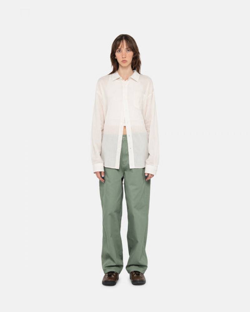 Green Men's Stussy Workgear Trouser Twill Pants KSA | CSQ-7985