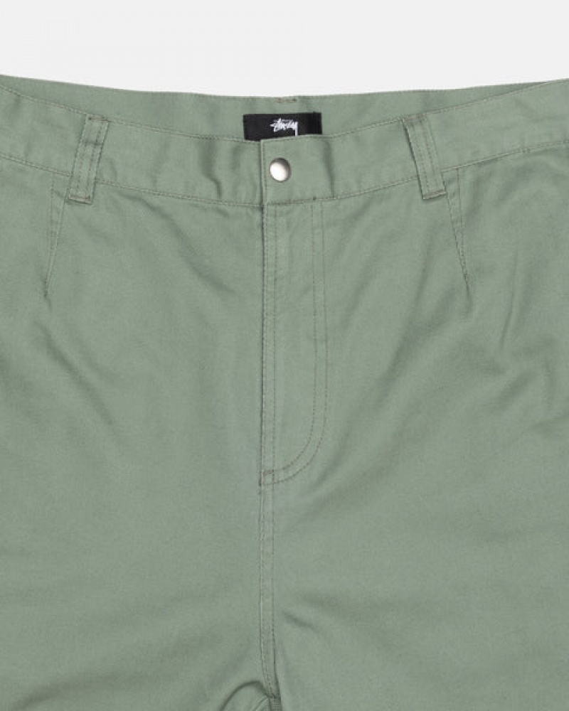 Green Men's Stussy Workgear Trouser Twill Pants KSA | CSQ-7985