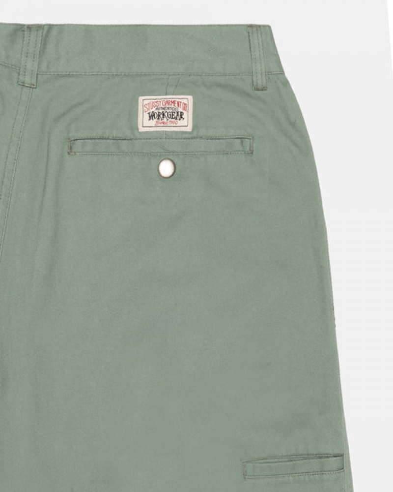 Green Men's Stussy Workgear Trouser Twill Pants KSA | CSQ-7985