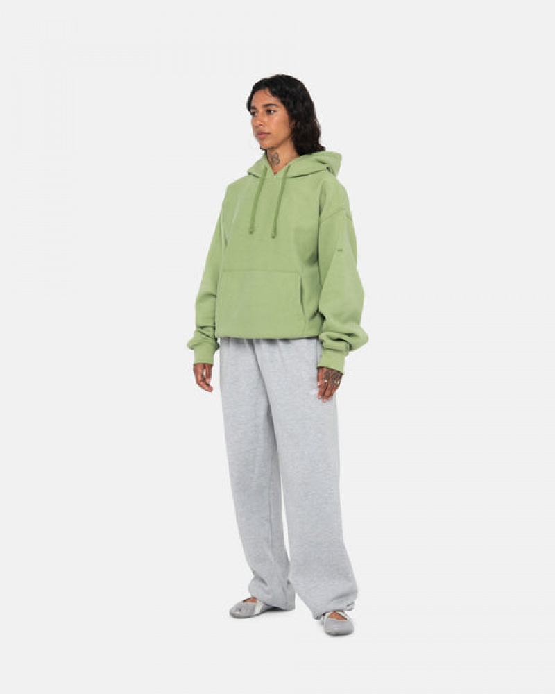 Green Women's Stussy Back Hood Applique Hood Sweatshirts KSA | MPJ-8032