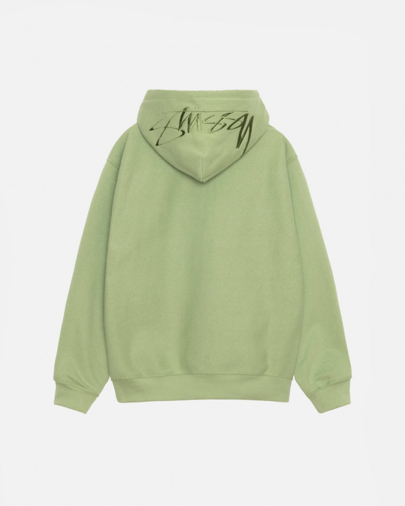 Green Women\'s Stussy Back Hood Applique Hood Sweatshirts KSA | MPJ-8032