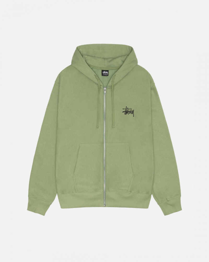 Green Women\'s Stussy Basic Stussy Zip Hood Sweatshirts KSA | EHI-9154