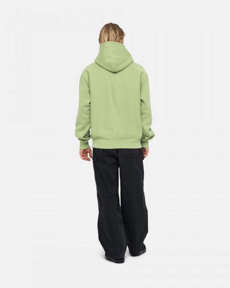 Green Women's Stussy Stock Logo Applique Hood Sweatshirts KSA | XYU-9163