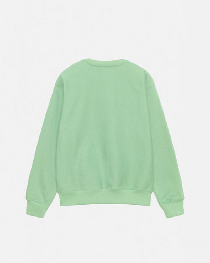 Green Women's Stussy Stock Logo Crew Sweatshirts KSA | FTD-0152