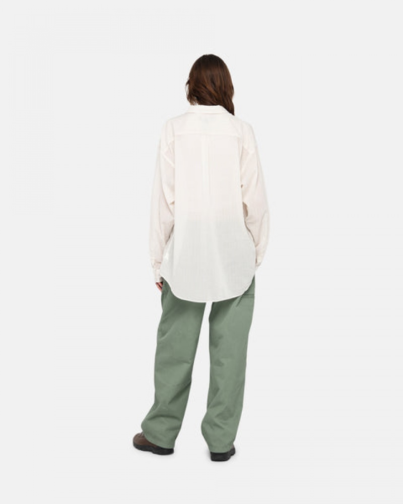 Green Women's Stussy Workgear Trouser Twill Pants KSA | NPY-6058