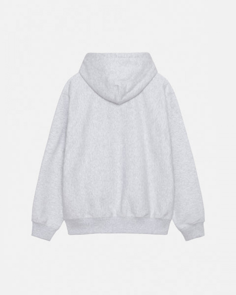 Grey Men's Stussy Basic Applique Hoodie KSA | TMH-9144