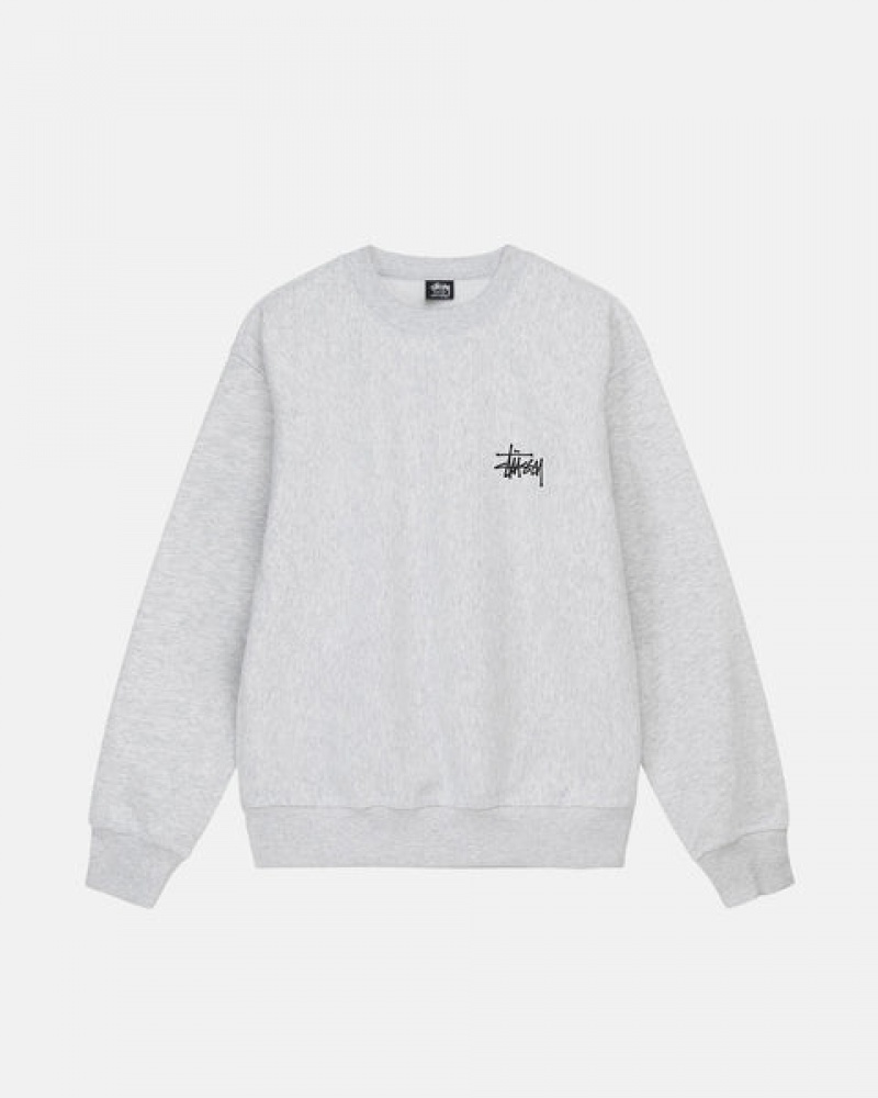 Grey Men's Stussy Basic Stussy Crew Sweatshirts KSA | DWB-3284