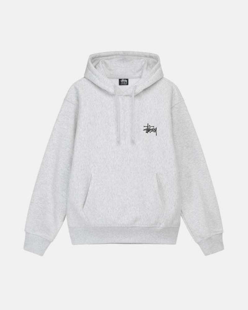 Grey Men's Stussy Basic Stussy Hoodie KSA | LQM-4310