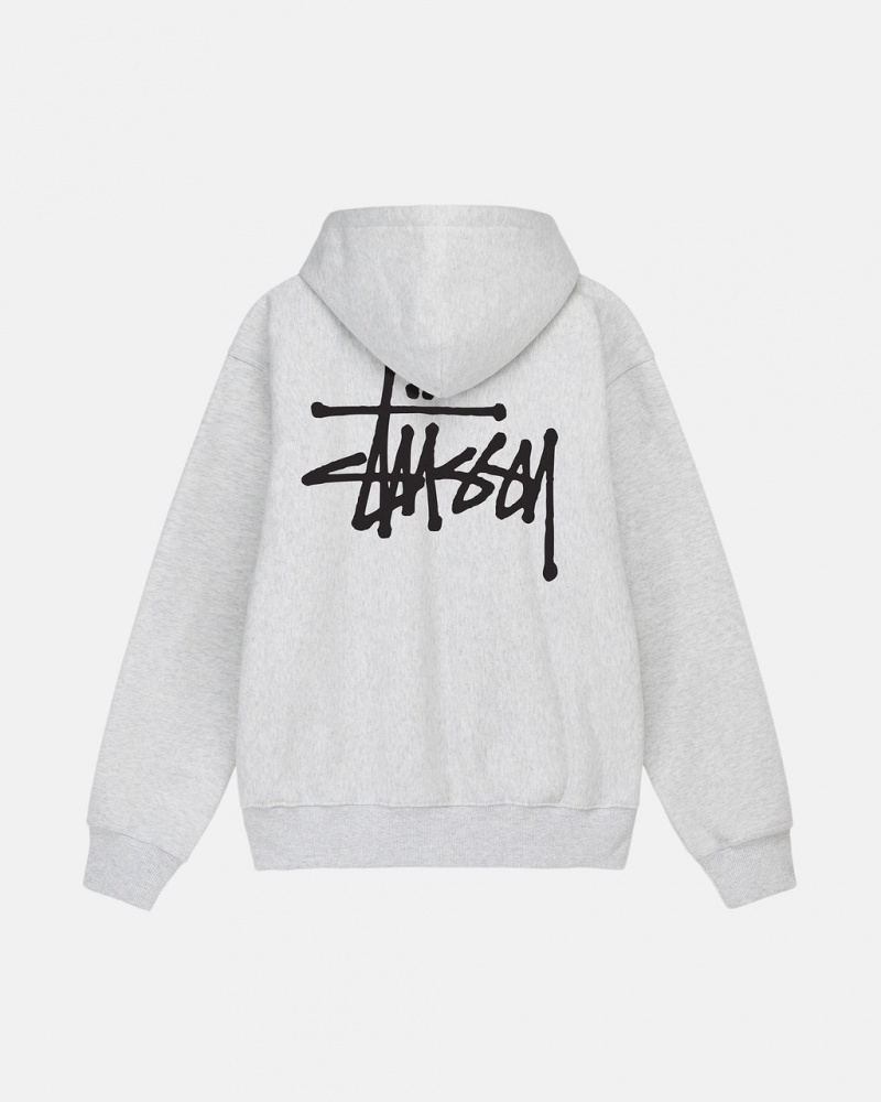 Grey Men\'s Stussy Basic Stussy Hoodie KSA | LQM-4310