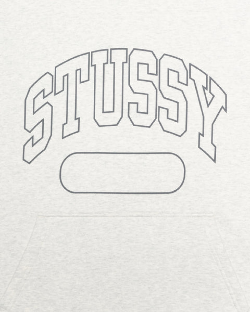 Grey Men's Stussy Ss Boxy Cropped Hoodie KSA | YOV-1490