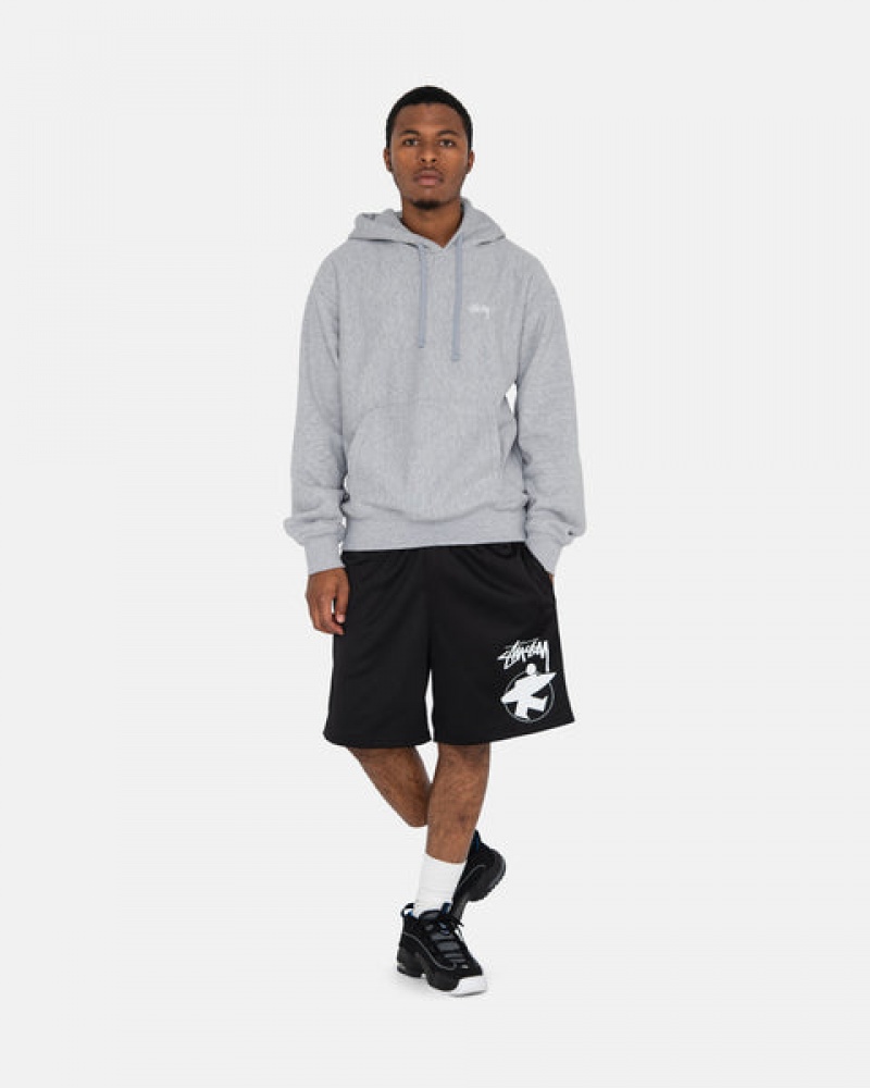 Grey Men's Stussy Stock Logo Hoodie KSA | WMF-0117