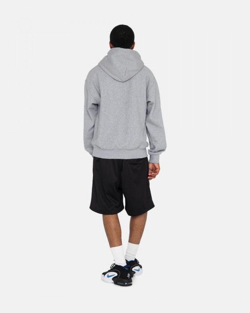 Grey Men's Stussy Stock Logo Hoodie KSA | WMF-0117